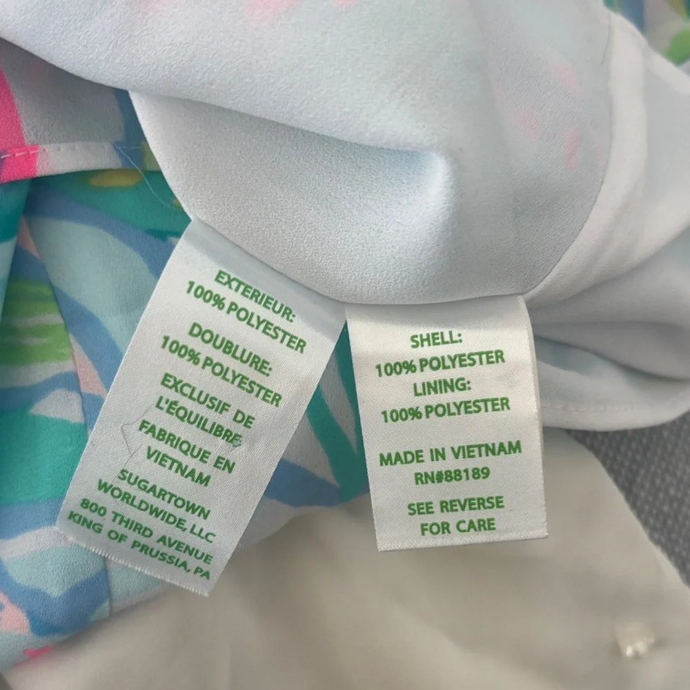 Lilly Pulitzer Tropical Print Tank Top in Aqua, Pink, Green - Picture 5 of 5